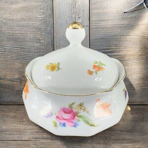 JL Menau Graf Von Henneberg Fine Porcelain Canister Jar Large Sugar Bowl W Lid